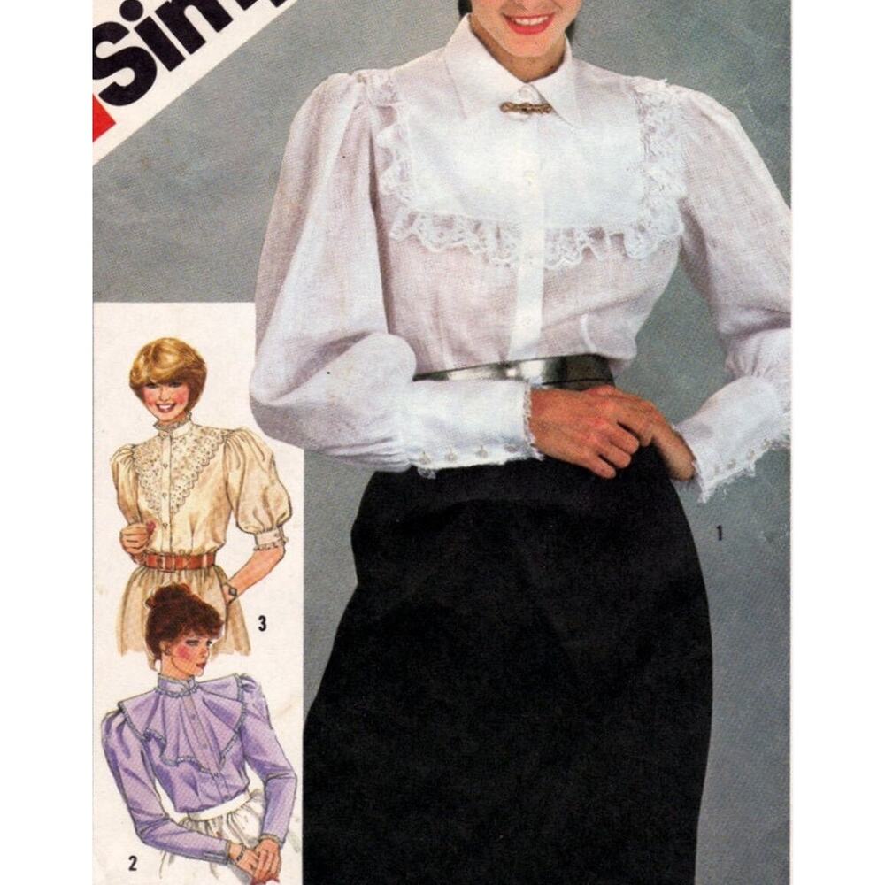Simplicity 5455 Top Pattern 12 Miss Uncut Cottagecore Ruffle Full Front Button